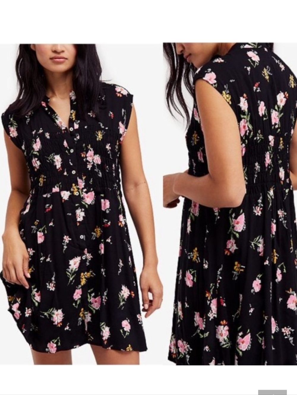 Free People Greatest Day Floral Smocked Mini Dress [M]
